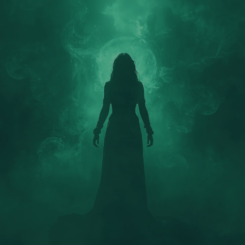 női alak misztikus ködben